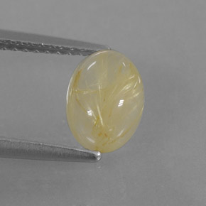 Cuarzo rutilado amarillo natural de 1,57 ct, transparente, transparente / translúcido