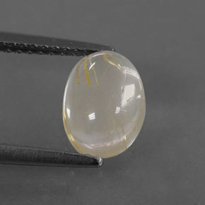 Cuarzo rutilado amarillo natural de 1,79 ct, corte óvalo, transparente