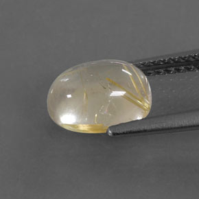 Cuarzo rutilado amarillo natural de 1,79 ct, corte óvalo, transparente