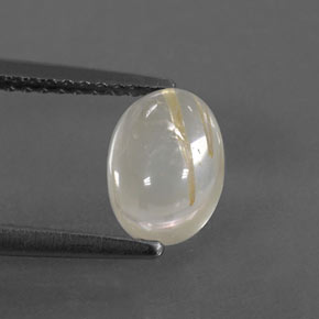 Cuarzo rutilado amarillo natural de 1,40 ct, corte óvalo, transparente