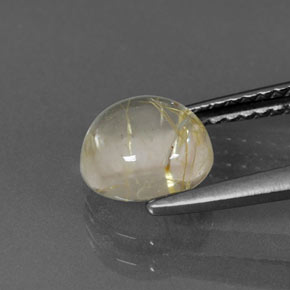 Cuarzo rutilado amarillo natural de 1,53 ct, corte redondo, transparente