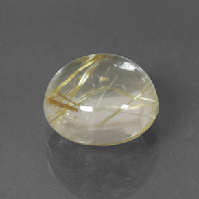 Cuarzo rutilado amarillo natural de 2,11 ct, corte redondo, transparente