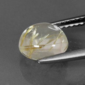 Cuarzo rutilado amarillo natural de 2,11 ct, corte redondo, transparente