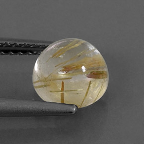 Cuarzo rutilado amarillo natural de 1,59 ct, transparente, transparente / translúcido