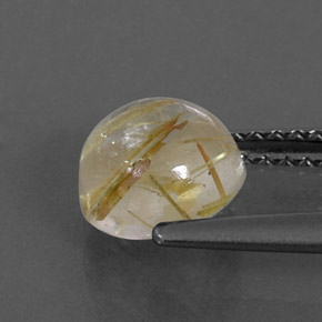 Cuarzo rutilado amarillo natural de 1,59 ct, transparente, transparente / translúcido