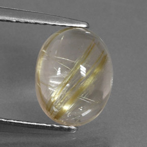 Cuarzo rutilado amarillo natural de 2,29 ct, corte óvalo, transparente