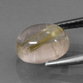 Cuarzo rutilado amarillo natural de 2,29 ct, corte óvalo, transparente