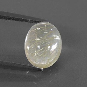 Cuarzo rutilado amarillo natural de 2,45 ct, transparente, transparente / translúcido