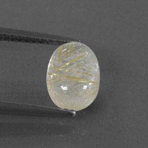 Cuarzo rutilado amarillo natural de 1,61 ct, transparente, transparente / translúcido