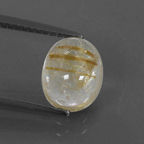 Cuarzo rutilado amarillo natural de 2,04 ct, transparente, transparente / translúcido
