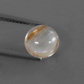 Cuarzo rutilado amarillo natural de 2,28 ct, corte redondo, transparente