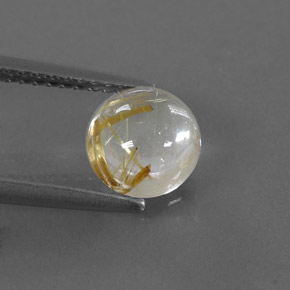 Cuarzo rutilado amarillo natural de 1,61 ct, corte redondo, transparente