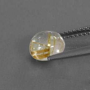 Cuarzo rutilado amarillo natural de 1,61 ct, corte redondo, transparente