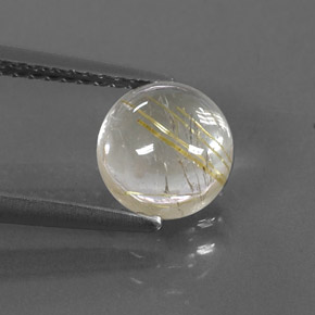 Cuarzo rutilado amarillo natural de 1,83 ct, corte redondo, transparente