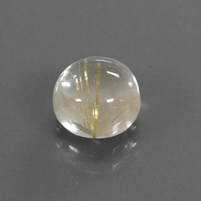 Cuarzo rutilado amarillo natural de 1,83 ct, corte redondo, transparente