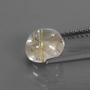 Cuarzo rutilado amarillo natural de 1,83 ct, corte redondo, transparente