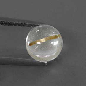 Cuarzo rutilado amarillo natural de 1,75 ct, corte redondo, transparente