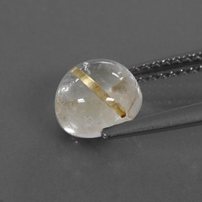 Cuarzo rutilado amarillo natural de 1,75 ct, corte redondo, transparente