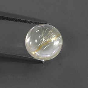 Cuarzo rutilado amarillo natural de 1,43 ct, corte redondo, transparente