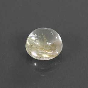 Cuarzo rutilado amarillo natural de 1,43 ct, corte redondo, transparente