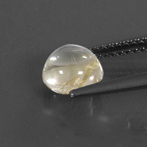 Cuarzo rutilado amarillo natural de 1,43 ct, corte redondo, transparente