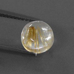 Cuarzo rutilado amarillo natural de 1,82 ct, corte redondo, transparente