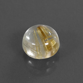 Cuarzo rutilado amarillo natural de 1,82 ct, corte redondo, transparente