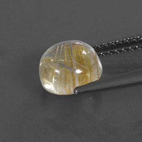 Cuarzo rutilado amarillo natural de 1,82 ct, corte redondo, transparente
