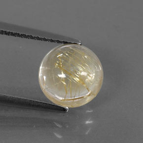 Cuarzo rutilado amarillo natural de 2,41 ct, corte redondo, transparente
