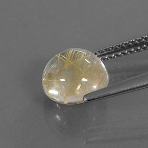 Cuarzo rutilado amarillo natural de 2,41 ct, corte redondo, transparente