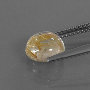 Cuarzo rutilado amarillo natural de 2,00 ct, corte redondo, transparente