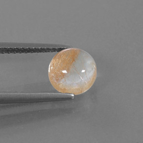 Cuarzo rutilado amarillo natural de 1,55 ct, corte redondo, transparente