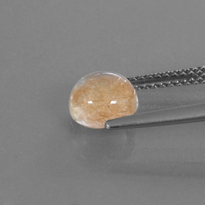 Cuarzo rutilado amarillo natural de 1,55 ct, corte redondo, transparente