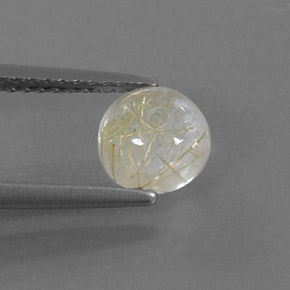 Cuarzo rutilado amarillo natural de 1,19 ct, corte redondo, transparente
