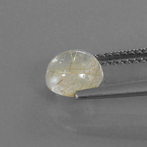 Cuarzo rutilado amarillo natural de 1,19 ct, corte redondo, transparente