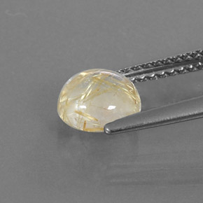 Cuarzo rutilado amarillo natural de 1,33 ct, corte redondo, transparente