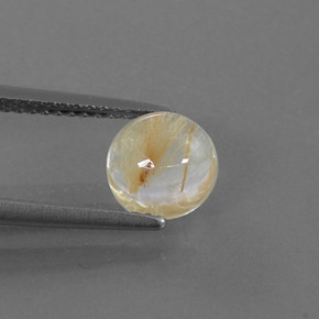 Cuarzo rutilado amarillo natural de 1,81 ct, corte redondo, transparente