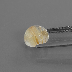 Cuarzo rutilado amarillo natural de 1,81 ct, corte redondo, transparente