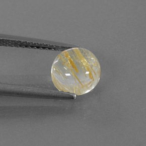Cuarzo rutilado amarillo natural de 1,61 ct, corte redondo, transparente