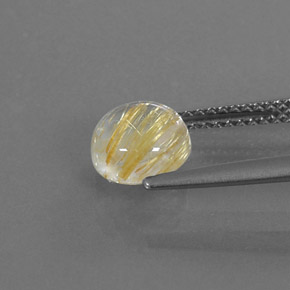 Cuarzo rutilado amarillo natural de 1,61 ct, corte redondo, transparente