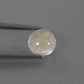 Cuarzo rutilado amarillo natural de 1,27 ct, corte redondo, transparente