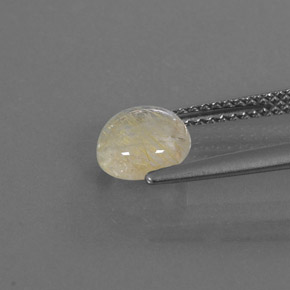 Cuarzo rutilado amarillo natural de 1,27 ct, corte redondo, transparente