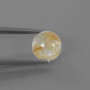 Cuarzo rutilado amarillo natural de 1,48 ct, corte redondo, transparente