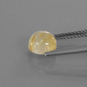 Cuarzo rutilado amarillo natural de 1,48 ct, corte redondo, transparente