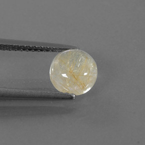 Cuarzo rutilado amarillo natural de 1,32 ct, corte redondo, transparente