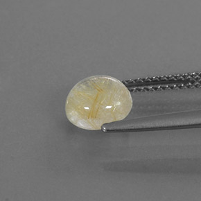 Cuarzo rutilado amarillo natural de 1,32 ct, corte redondo, transparente