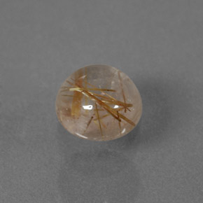 Cuarzo rutilado amarillo natural de 1,33 ct, corte redondo, transparente