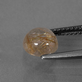 Cuarzo rutilado amarillo natural de 1,33 ct, corte redondo, transparente