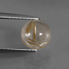 Cuarzo rutilado amarillo natural de 1,40 ct, corte redondo, transparente