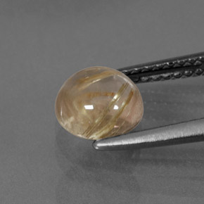 Cuarzo rutilado amarillo natural de 1,40 ct, corte redondo, transparente